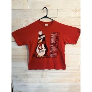 VTG Youngstown State University Single Stitch Red Shirt Penguins Size Large